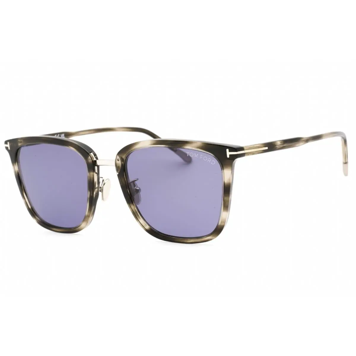 FT TF0949­D 55V Gray Stripped Havana /blue Sunglasses by Tom Ford