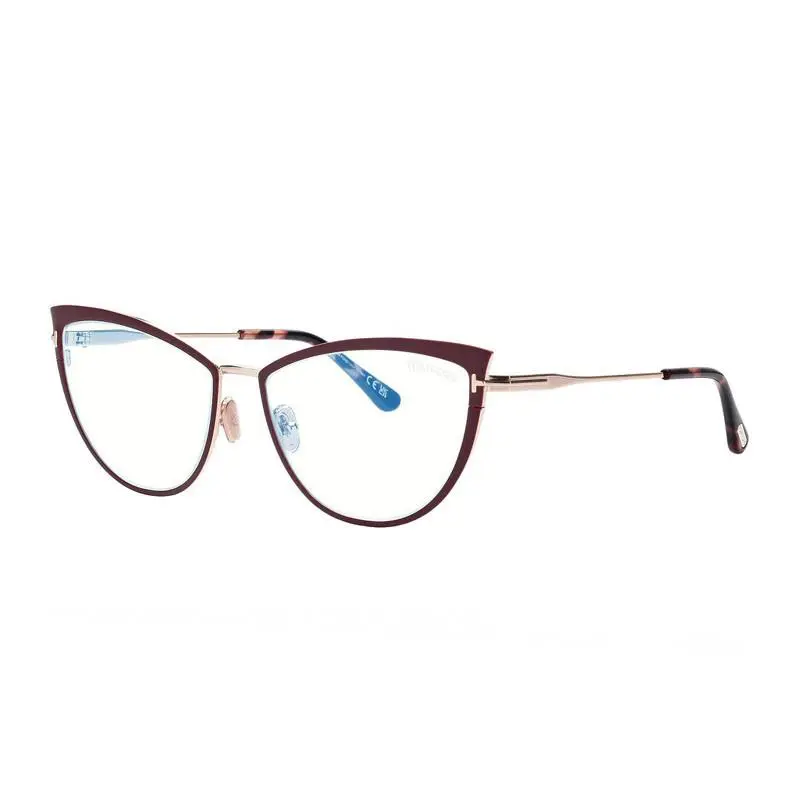Tom Ford FT5877-B 069 Bordeaux/shiny Rose Gold/clear Blue Light Block 56mm
