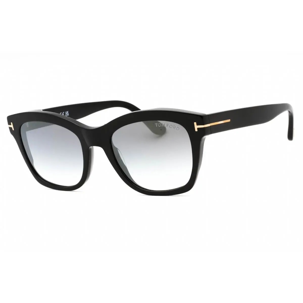 Ginger FT TF0614 01C Shiny Black /grey Mirrored Sunglasses by Tom Ford
