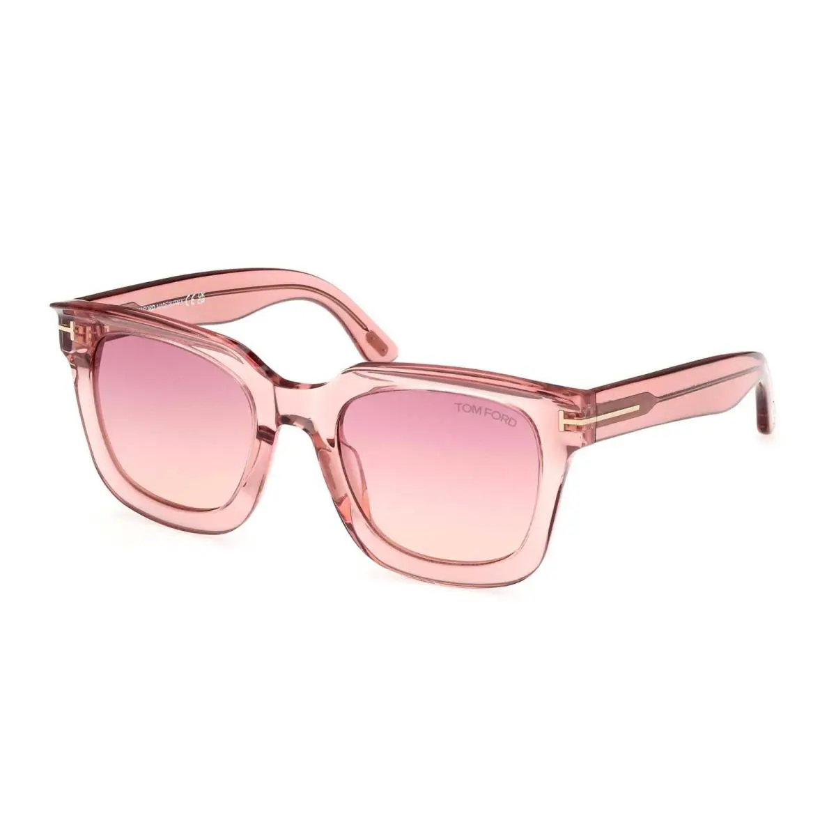 Tom Ford LEIGH-02 FT 1115 Shiny Pink/pink Shaded 72Z Sunglasses - Frame: Shiny Pink, Lens: Pink Shaded