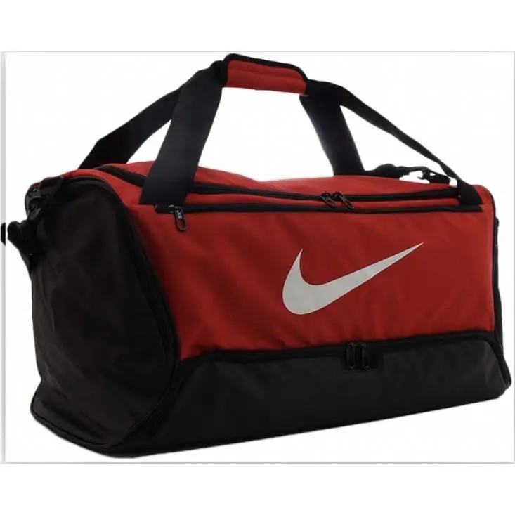 Nike Brasilia Medium Duffle Bag with Adjustable Strap University Red/black