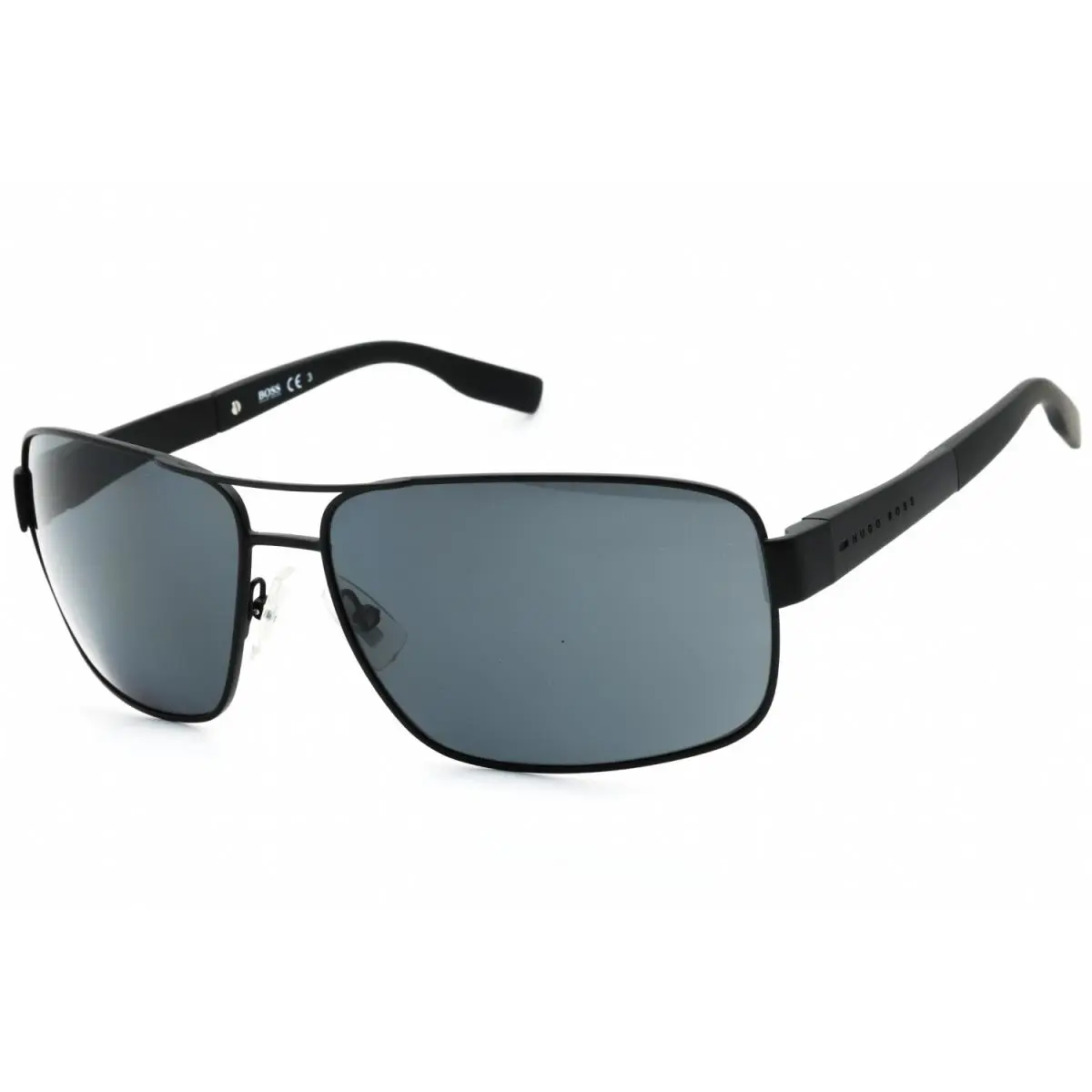 Hugo Boss 0521/S 0003 AH Sunglasses Matte Black Frame Gray Polarized Lens 64mm