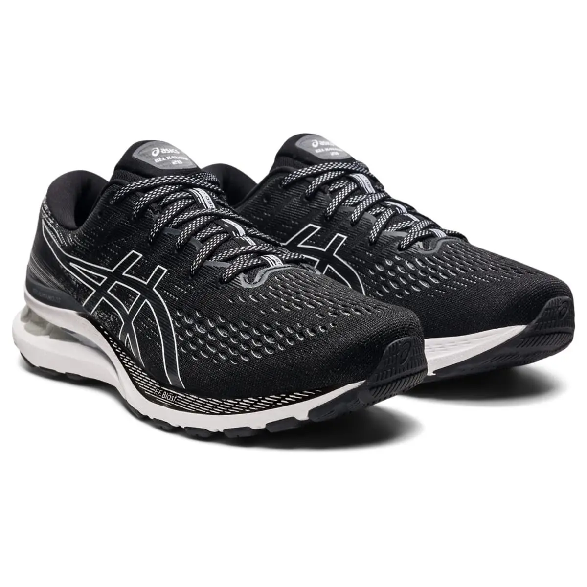 Asics Men`s Gel Kayano 28 Running Shoes Black/white 12.5 M - Black