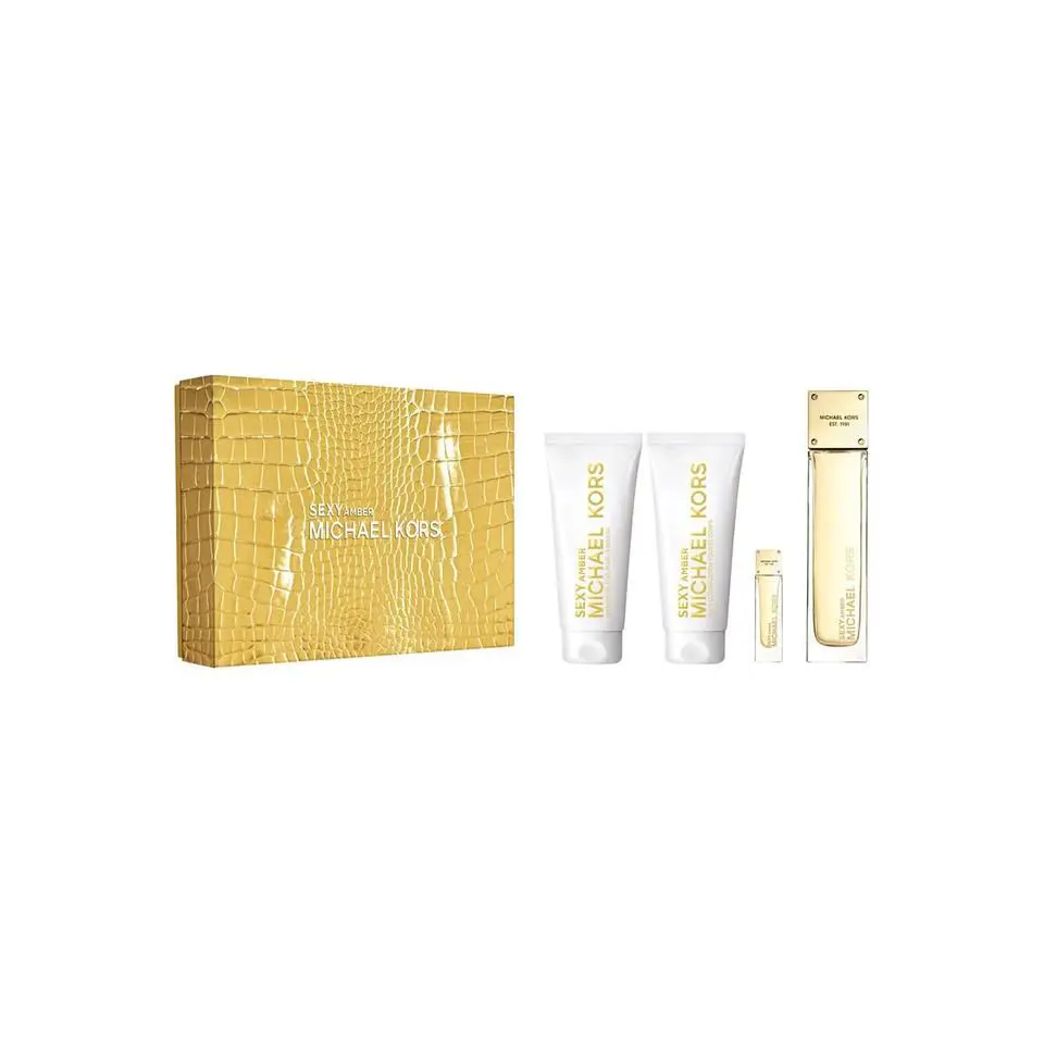 Michael Kors Sexy Amber 4 Pc Gift Set For Women with Eau de Parfum with Splash