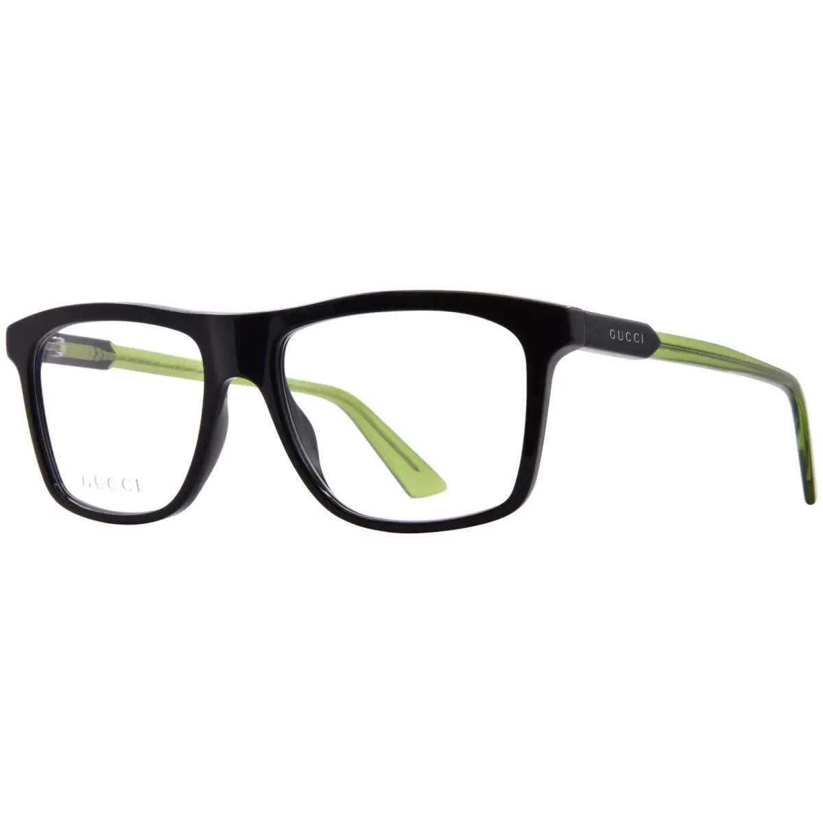 Gucci GG1820O 003 Eyeglasses Men`s Black/green Full Rim Rectangle Shape 55mm