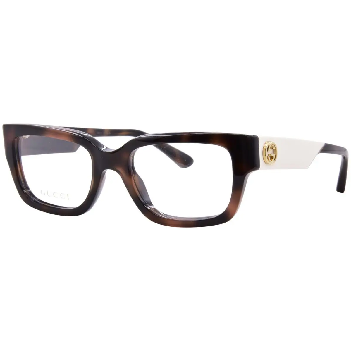 GG1666O 007 Eyeglasses Women`s Havana/ivory Full Rim Square Shape 53mm by Gucci