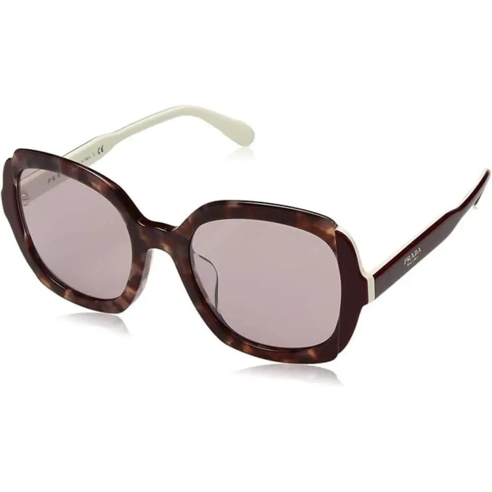 Prada Spr 16U-F Women`s Sunglasses Grey Havana/top Bordeaux Ivory/violet Lens