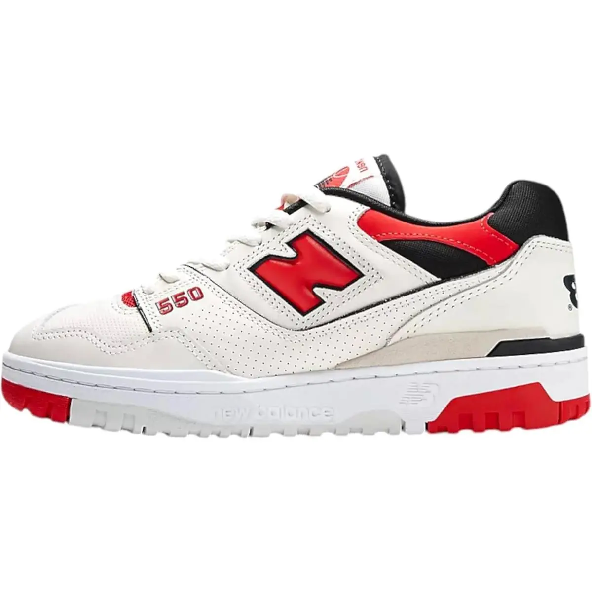 New Balance 550 Size 9.5 Black/white/red Low Top Leather Men`s BB550VTB
