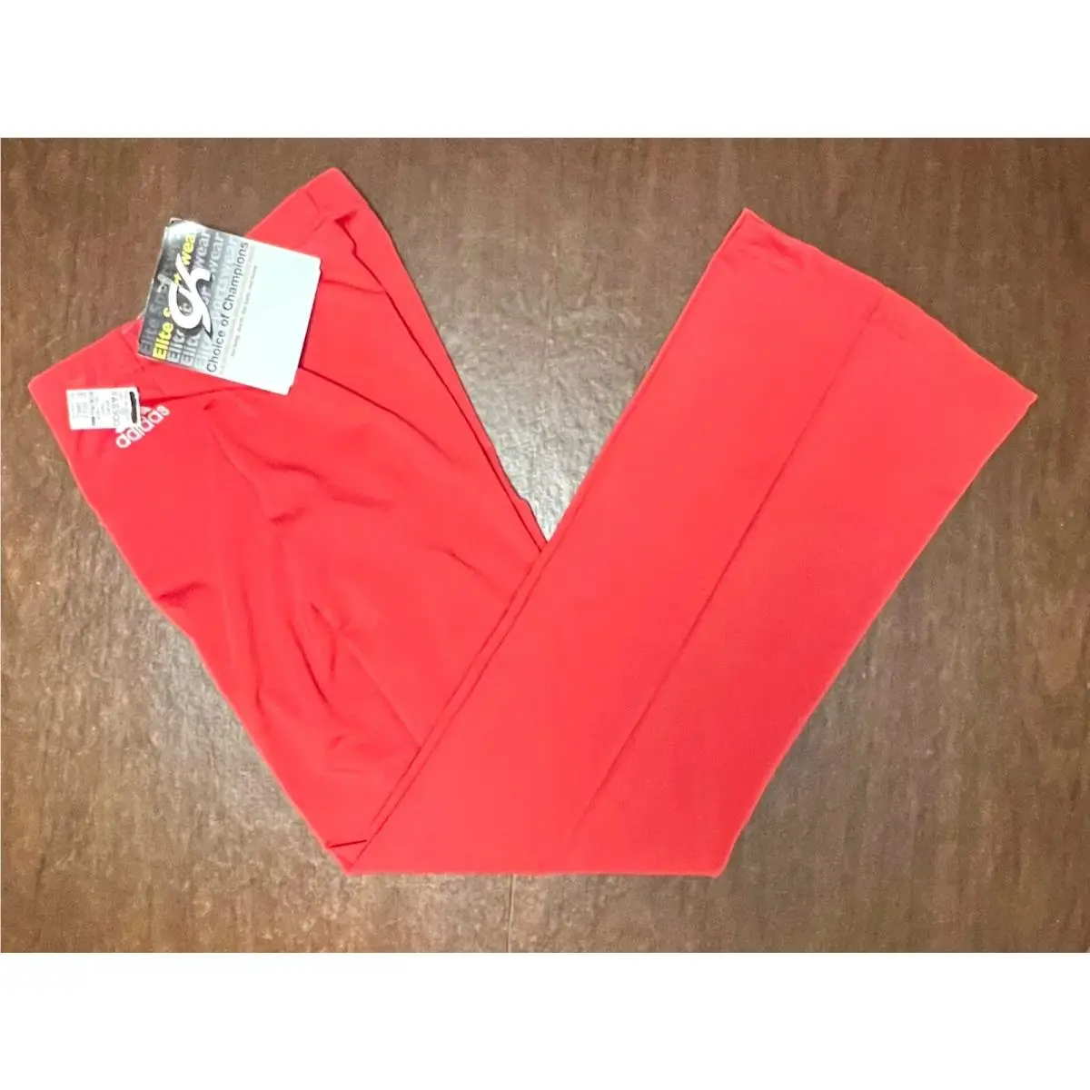 Adidas GK Red Ladies Small Dry Tech Gymnast Cheer Warm UP Sport Pants Sz AS