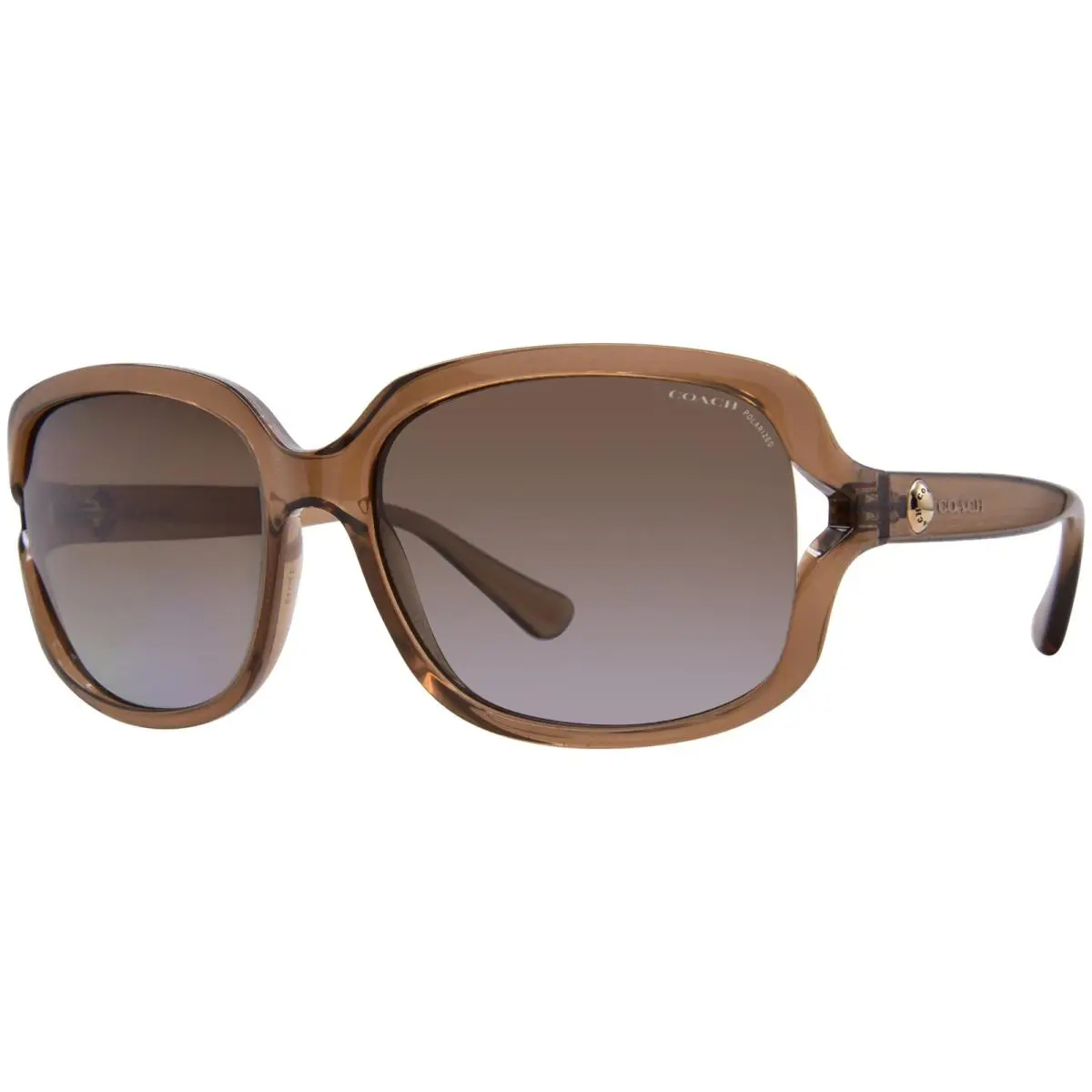 Coach L149 HC8169 5561T5 Sunglasses Women`s Brown/polarized Grey Gradient 57mm