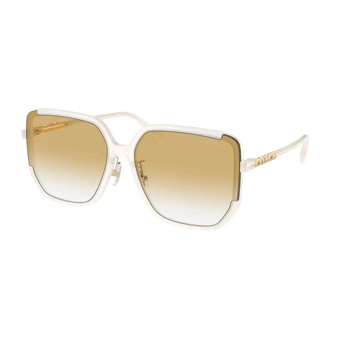 Coach 8401D CR635 58052Q White Sunglasses Yellow Clear Lenses 64mm/New