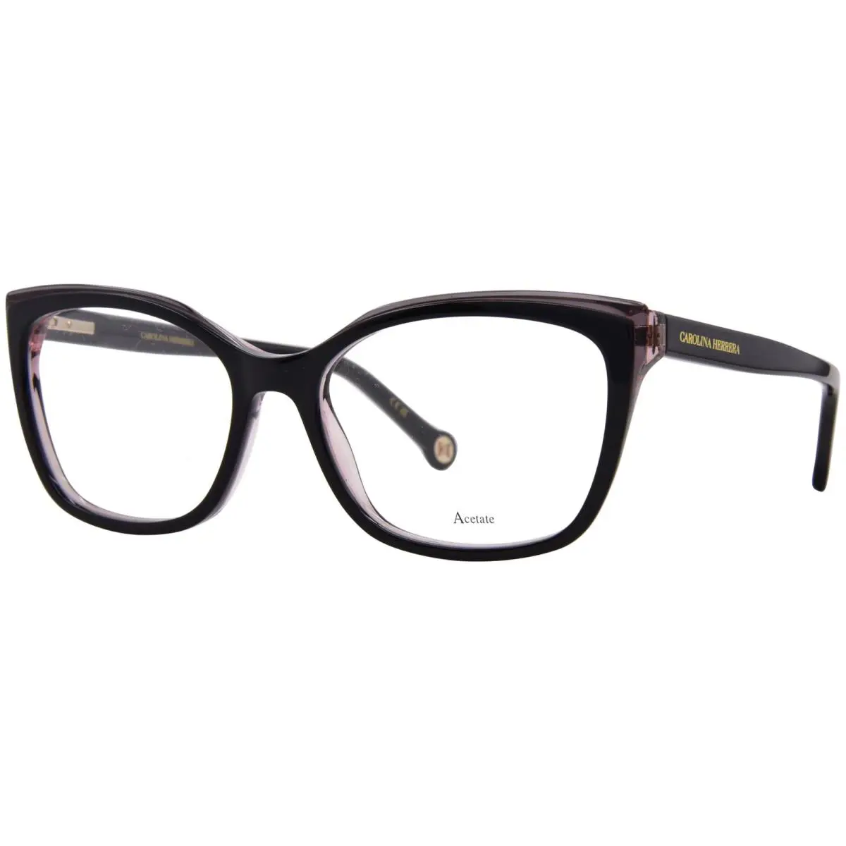 Carolina Herrera HER-0252 807 Eyeglasses Women`s Black Full Rim Cat Eye 53mm - Frame: Black