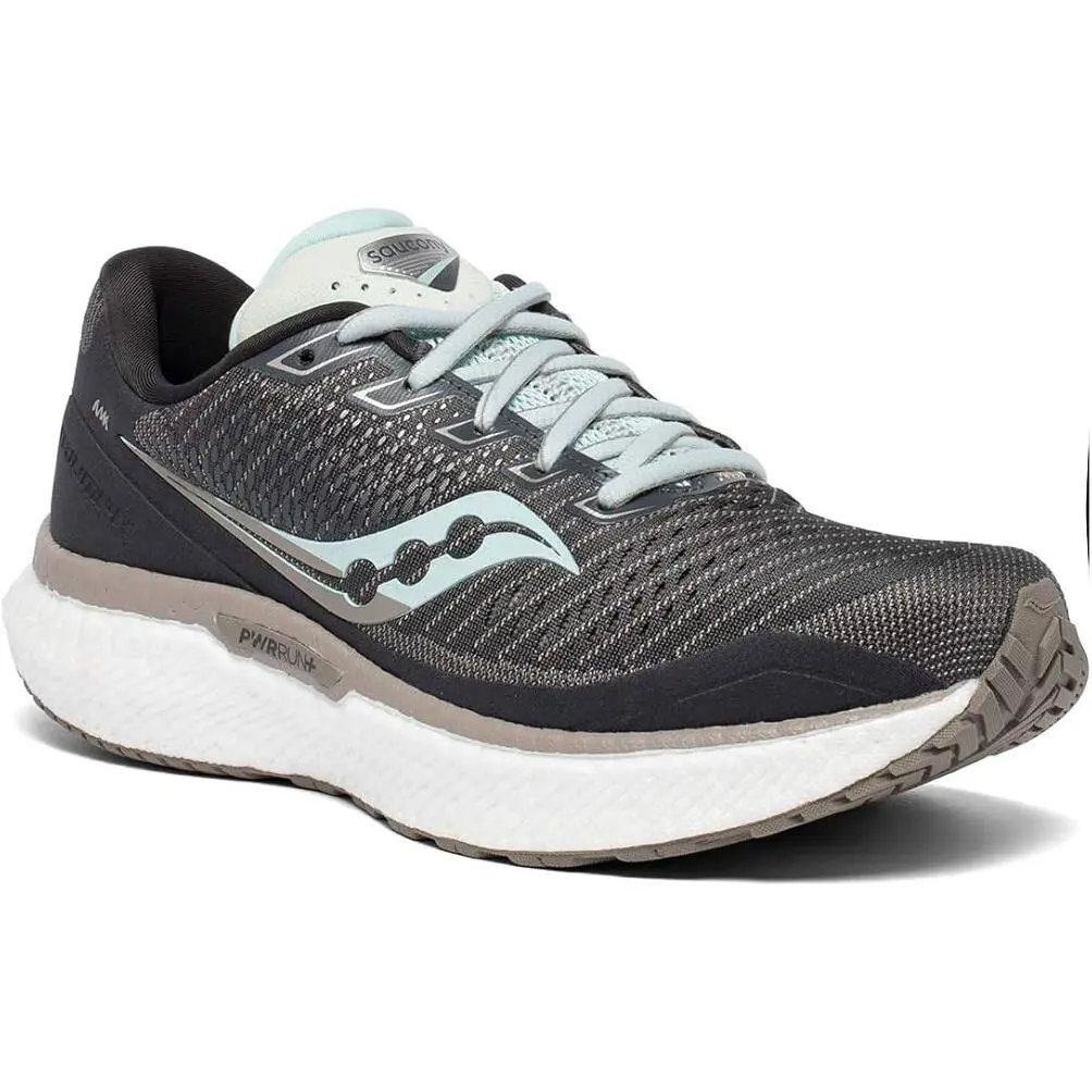 Saucony shoes - Saucony® Women`s 5 WIDE Triumph 18 Running Shoes in Charcoal/Sky- - S10596-40 - Gray 2
