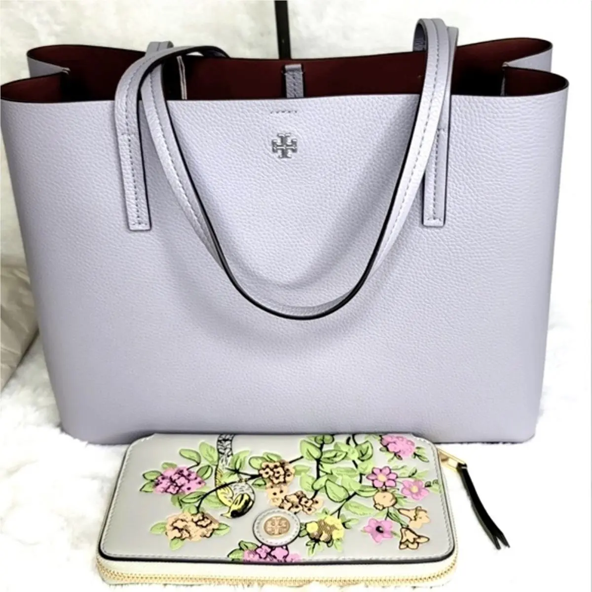 2 Pcs Tory Burch Set Wallet Purse Designer Tote Shoulder Bag Handbag Promo