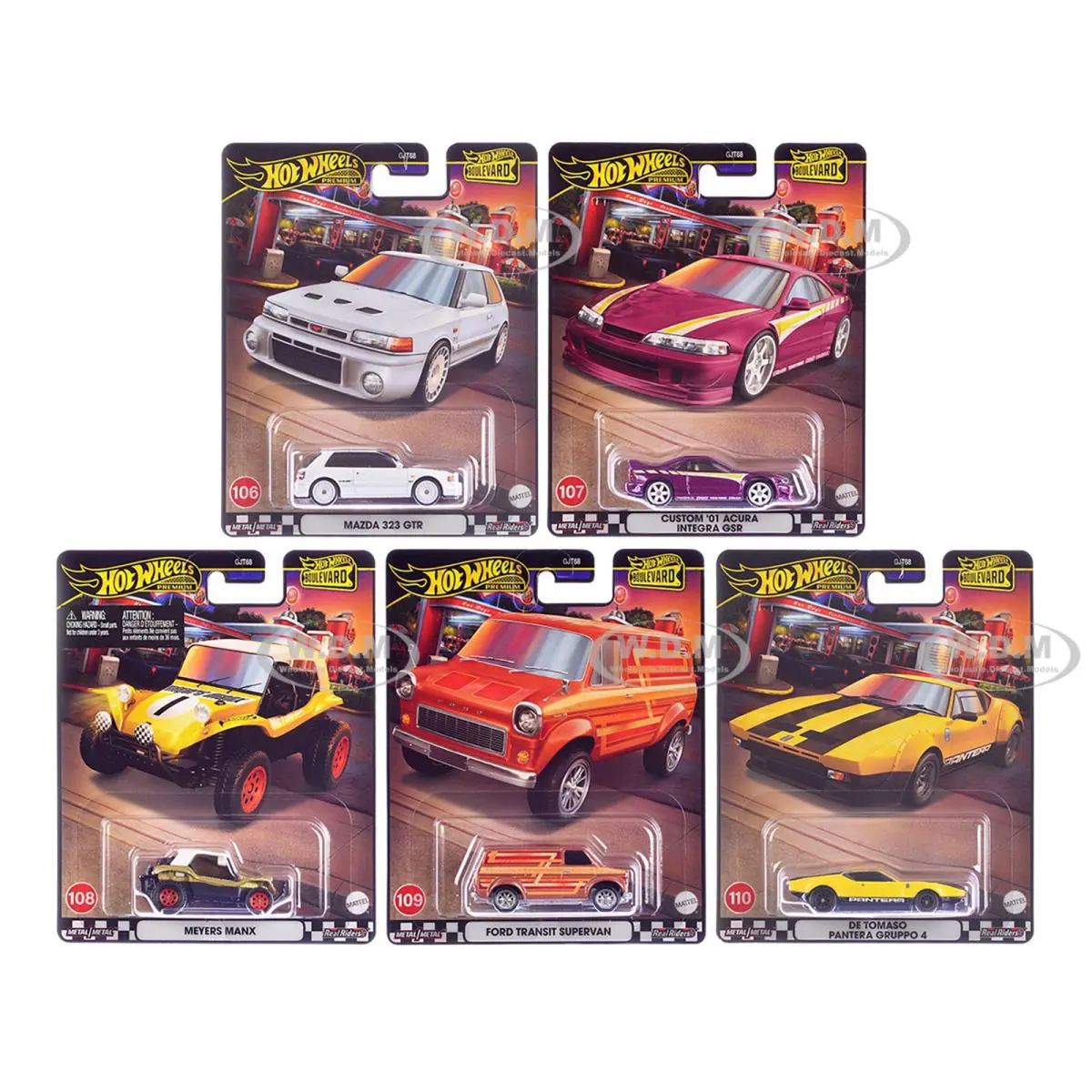Boulevard 106-110 5 PC Set Premium Series Diecast BY Hot Wheels GJT68-979 Y