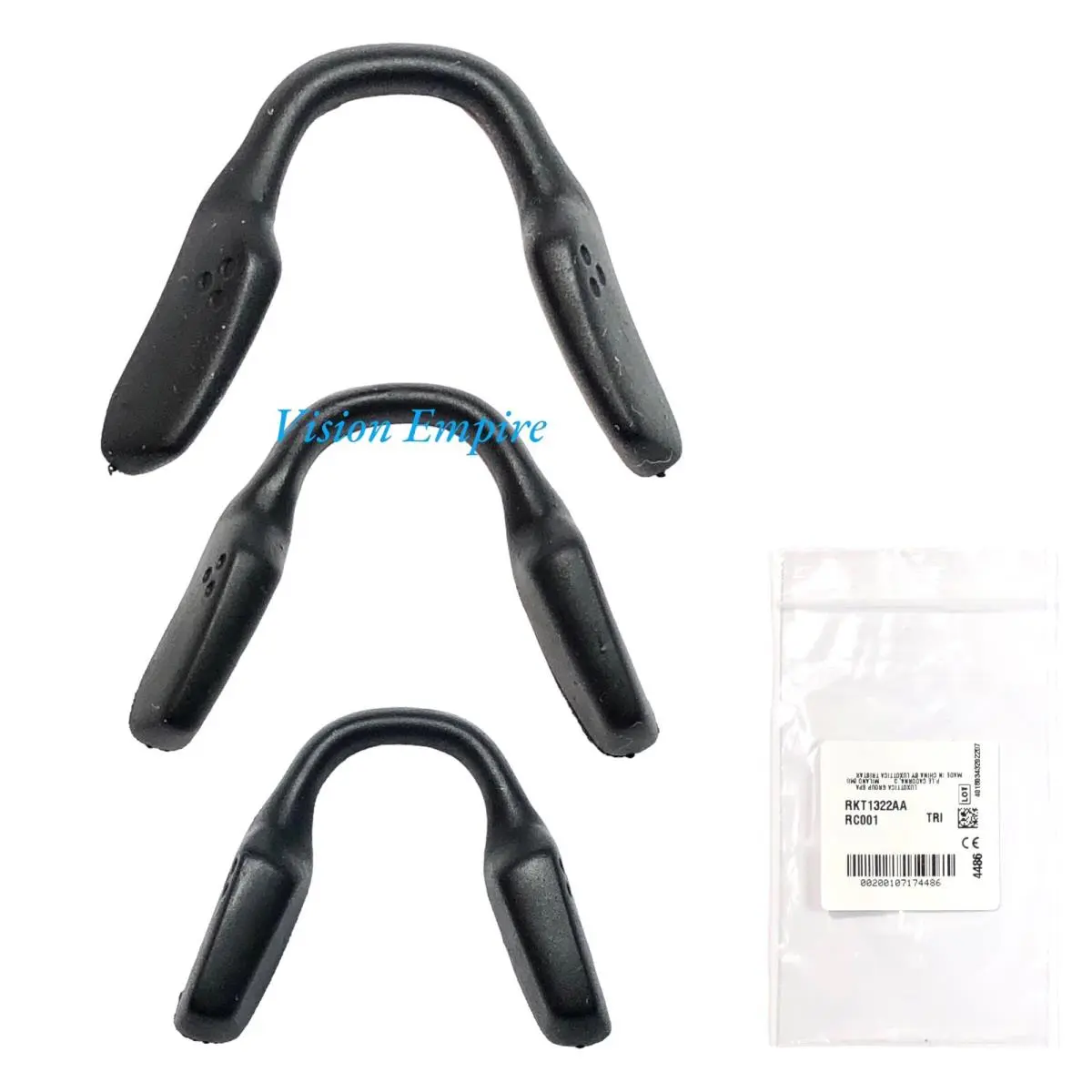 Shackle OO9507D Black Rubber Replacement Nose Pads Set Of 3 Pcs by Oakley