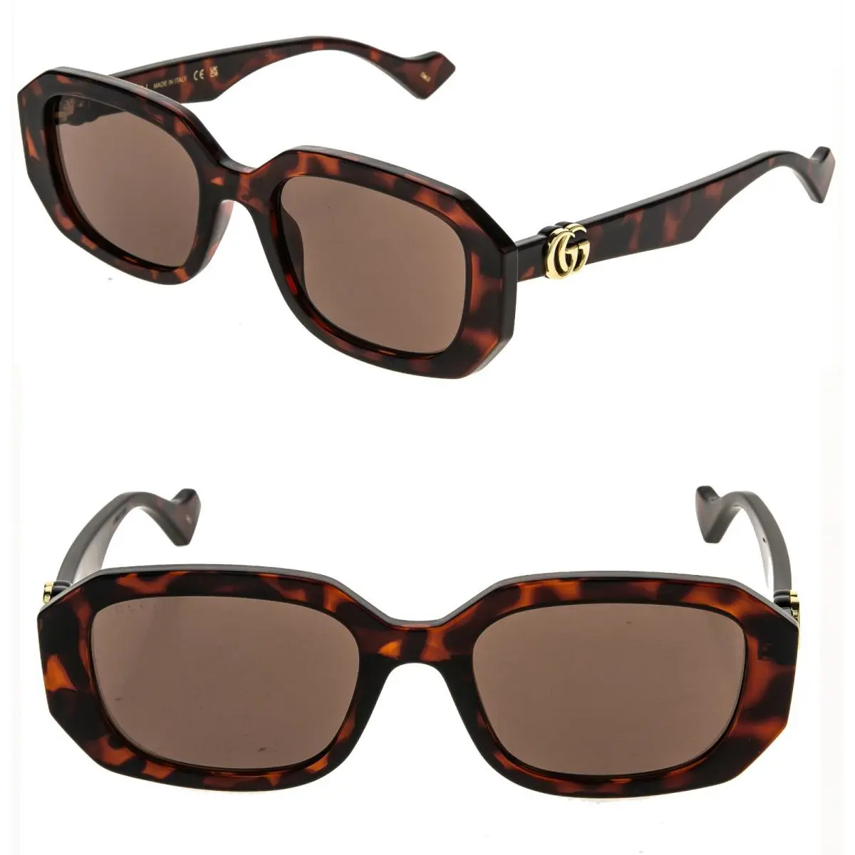 Gucci 1535 Brown Havana Geometric Logo Gg1535S Runway Sunglasses 002
