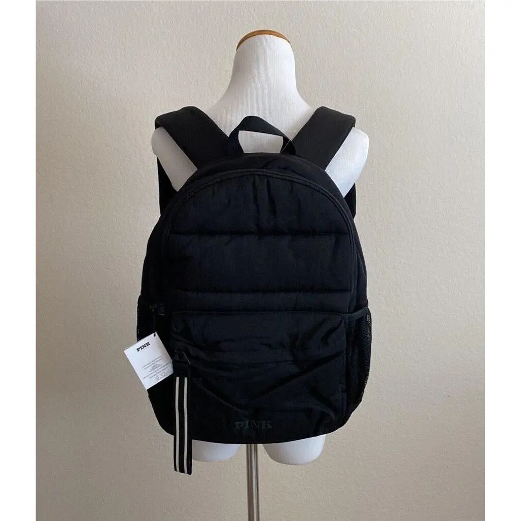 Victoria`s Secret Pink Quilted Puffer Backpack Black by Victoria's Secret