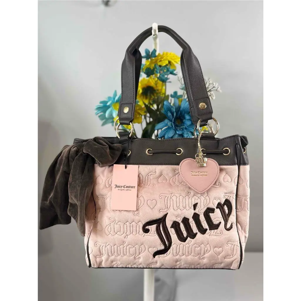 Juicy Couture Vintage Dreams Tote Bag in Dusty Blush/ Chocolate