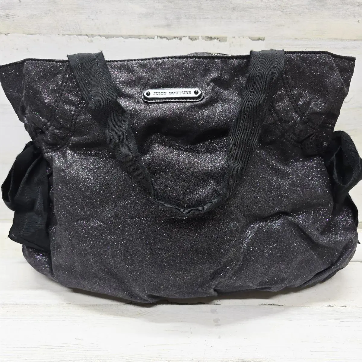Juicy Couture Black Glitter Freja Tote Bag YHRU2813 Retired