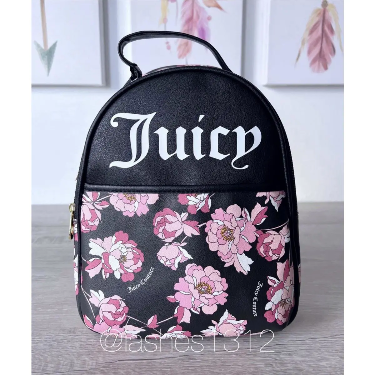 Juicy Couture Bag Shout it Out Backpack - Black Pink Flora