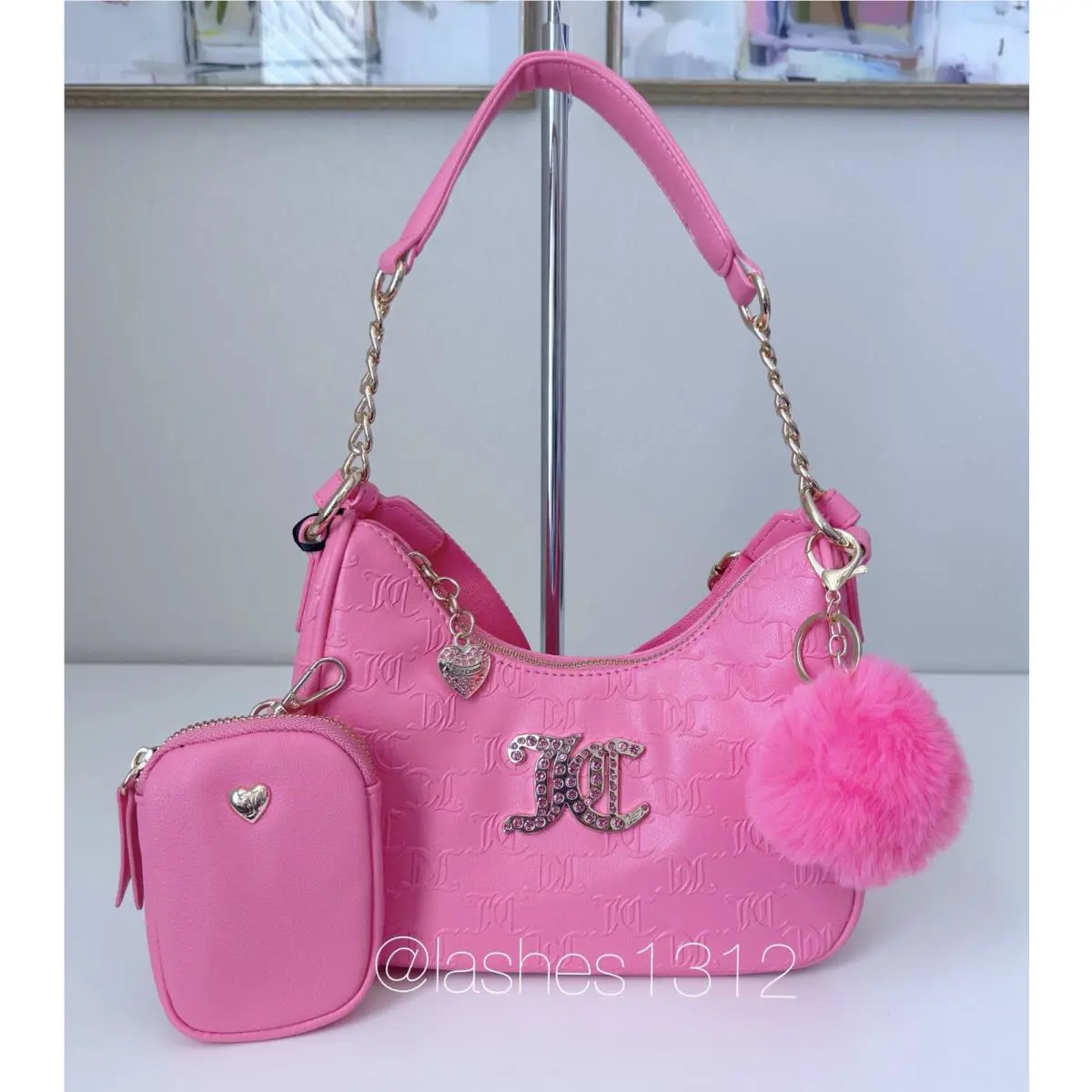 Juicy Couture Bag All About That Bling Hobo Crossbody - Pink