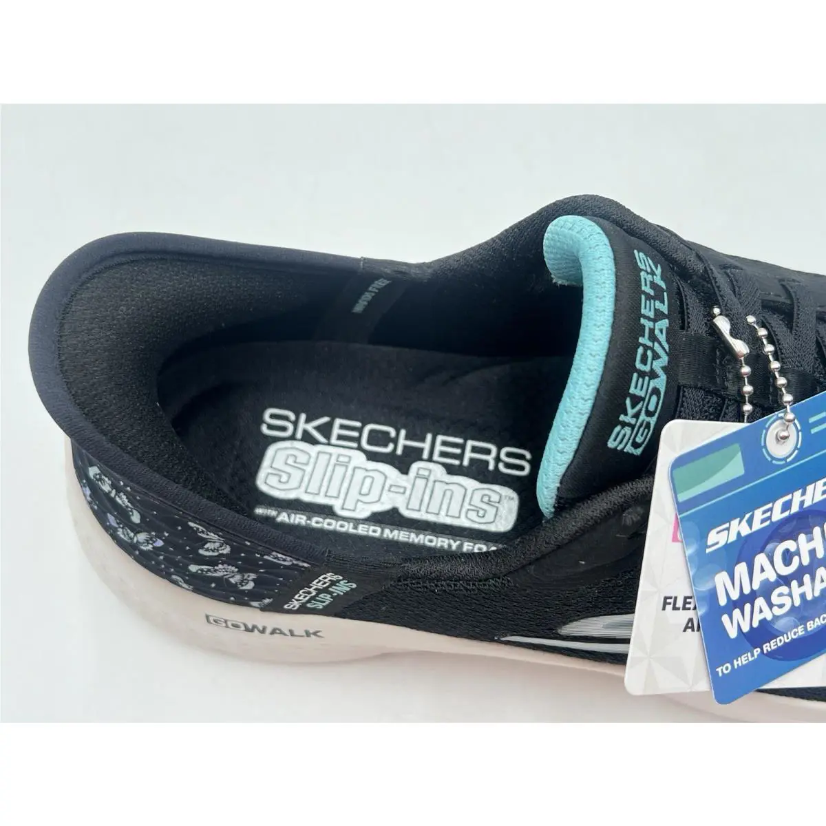 Skechers shoes - slip-ins go walk - walk - 124823 - Black Aqua 8