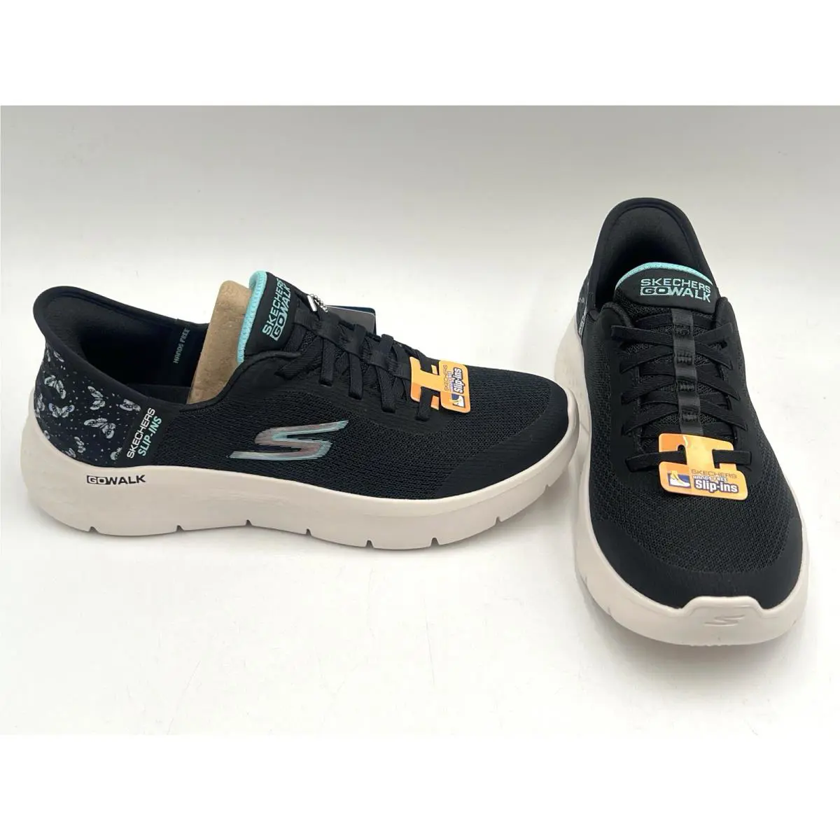 Skechers shoes - slip-ins go walk - walk - 124823 - Black Aqua 6