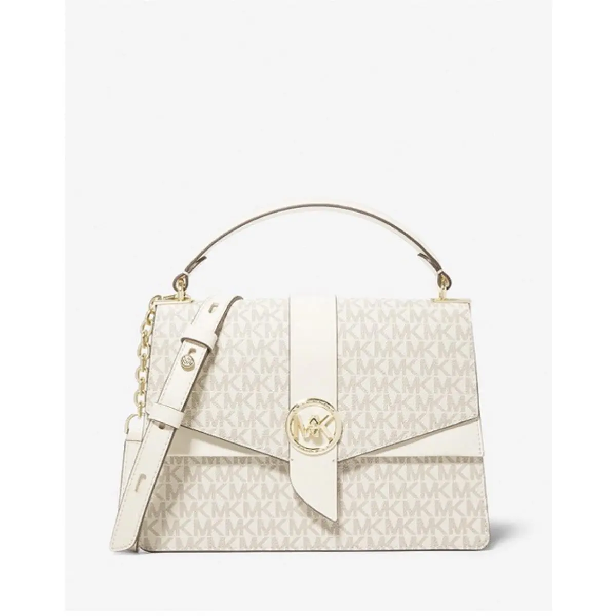 Michael Kors Signature Greenwich Top Handle Medium Logo Satchel