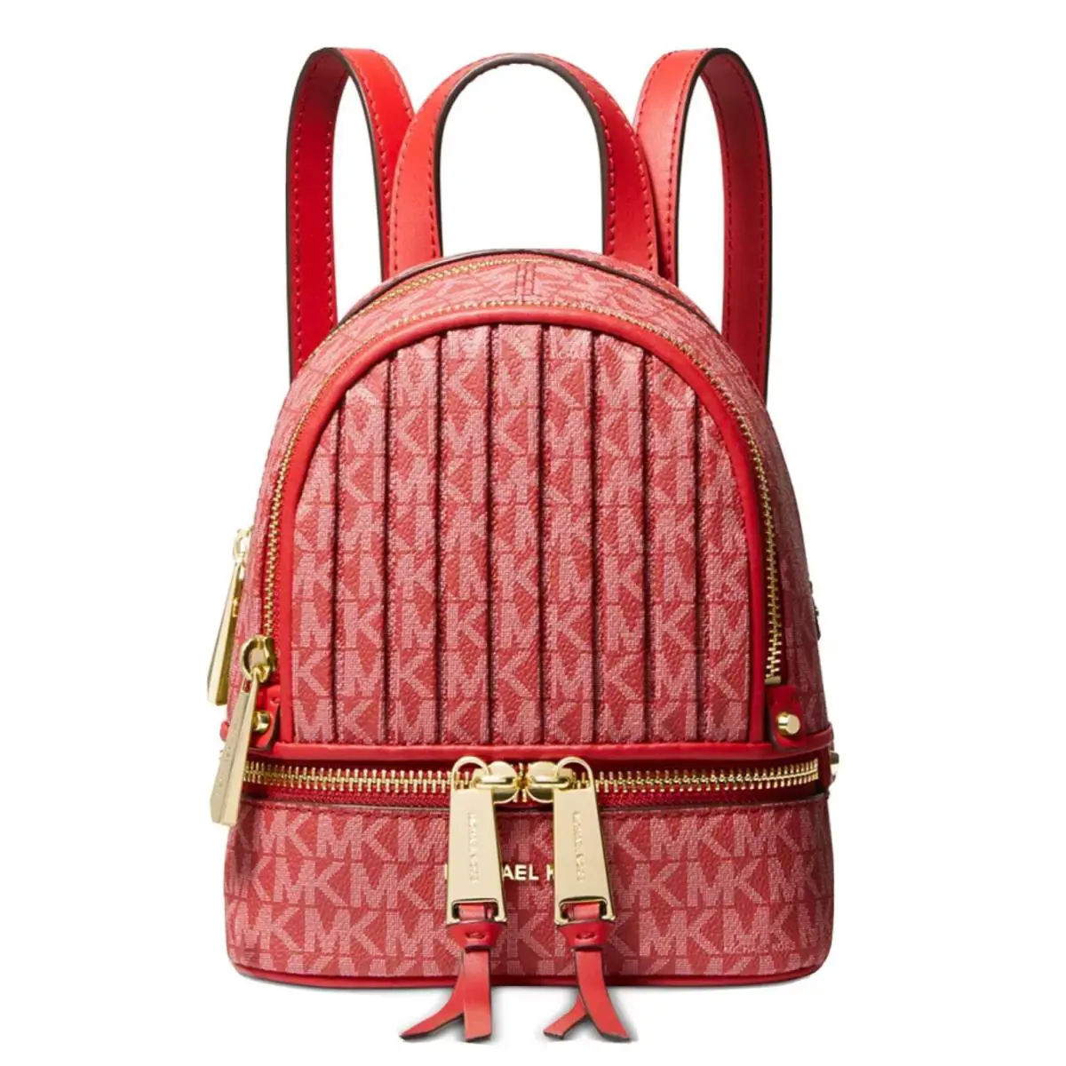 Michael Kors Signature Rhea Zip Extra-small Messenger Backpack Crimson