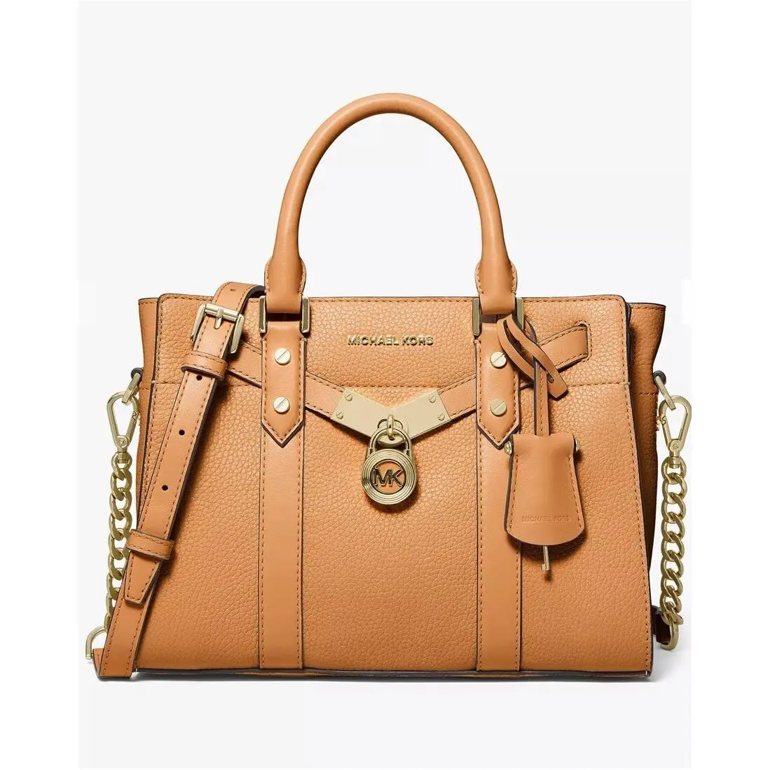 Michael Kors Noveau Hamilton Small Pebble Leather Satchel Cider