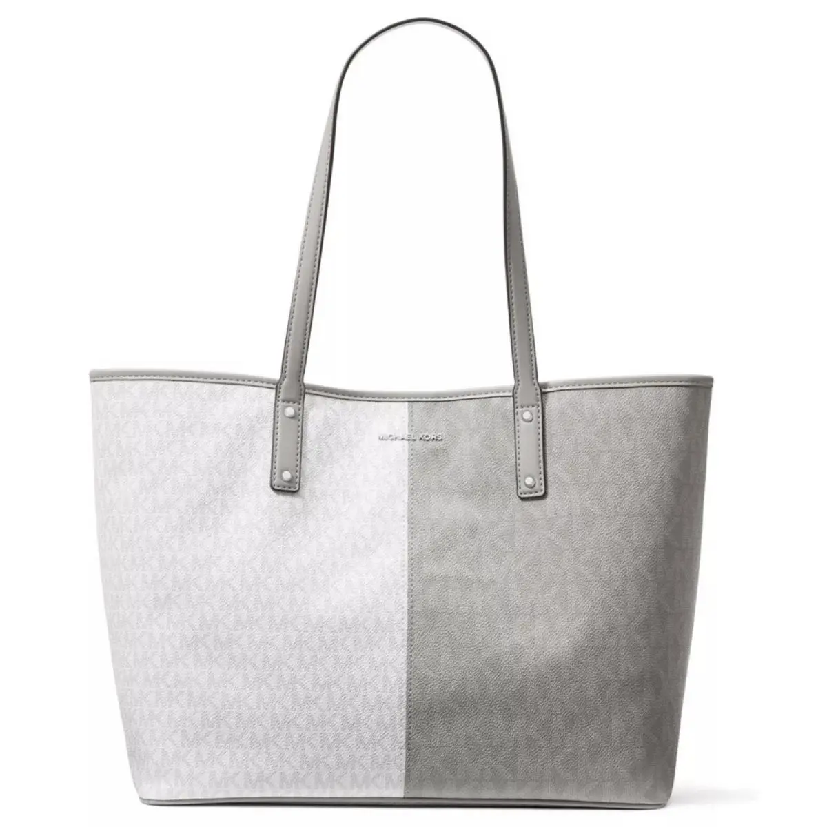 Michael Kors Signature Carter X-large Open Tote Bright White Multi - Handle/Strap: Gray, Hardware: Silver, Exterior: Bright White Multi