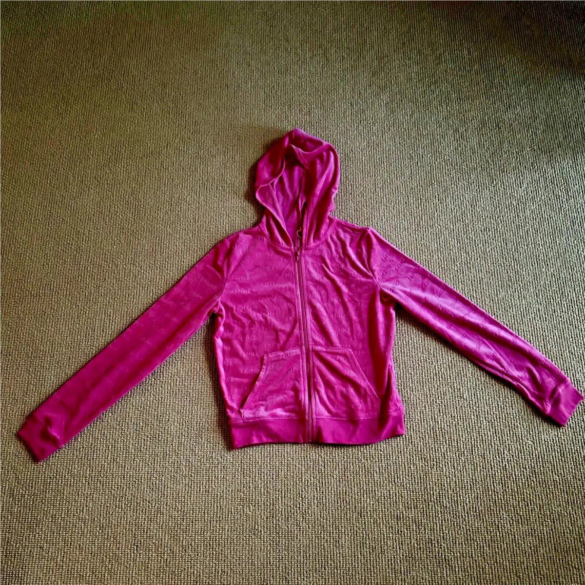 Hot Pink Logo Velour Hoodie Size Large by Skims