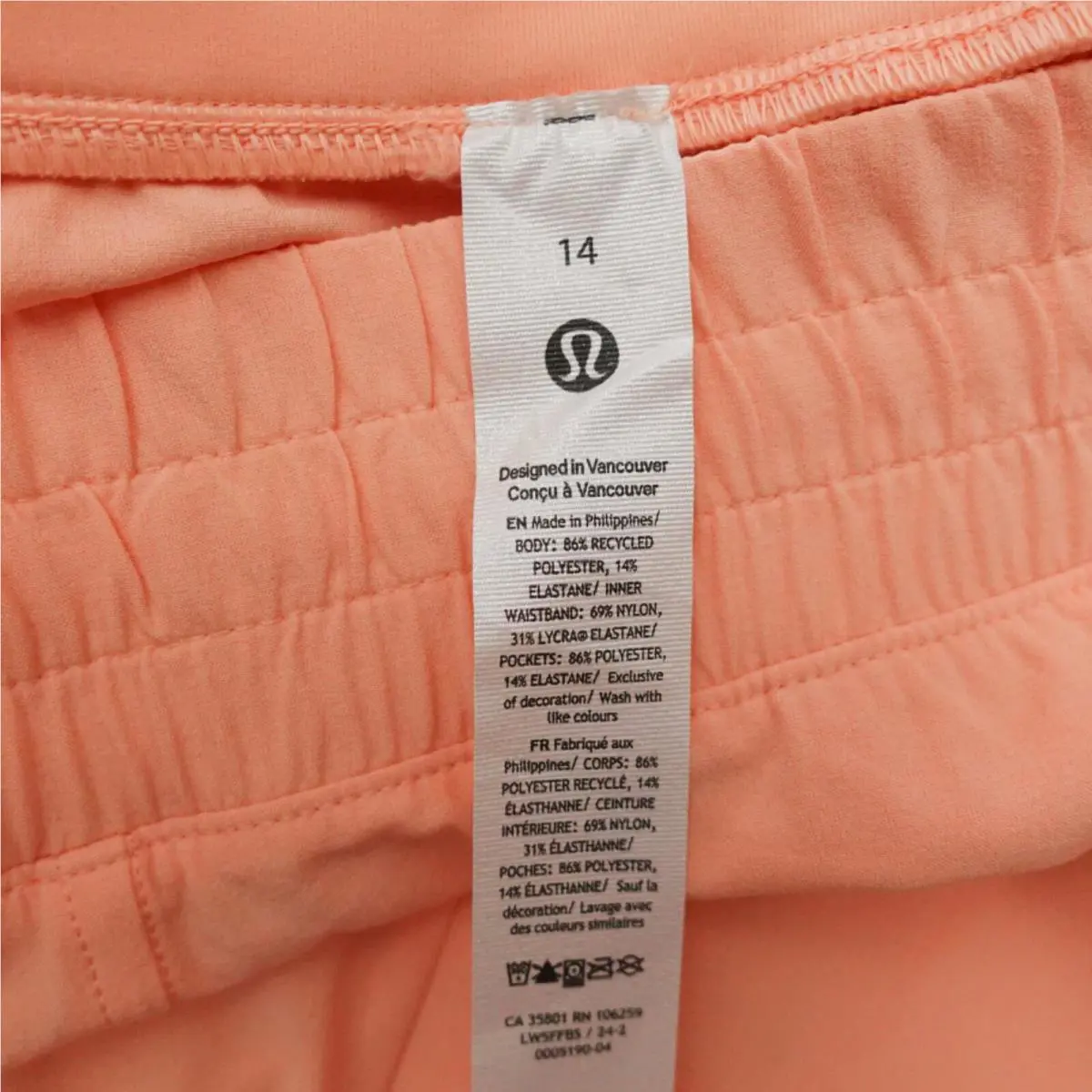 Lululemon clothing - Peach Bellini 2