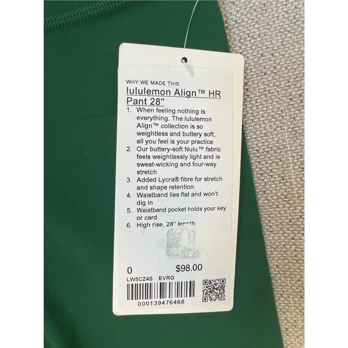 Lululemon clothing - LW5CZ4S - LW5CZ4S - Green 1