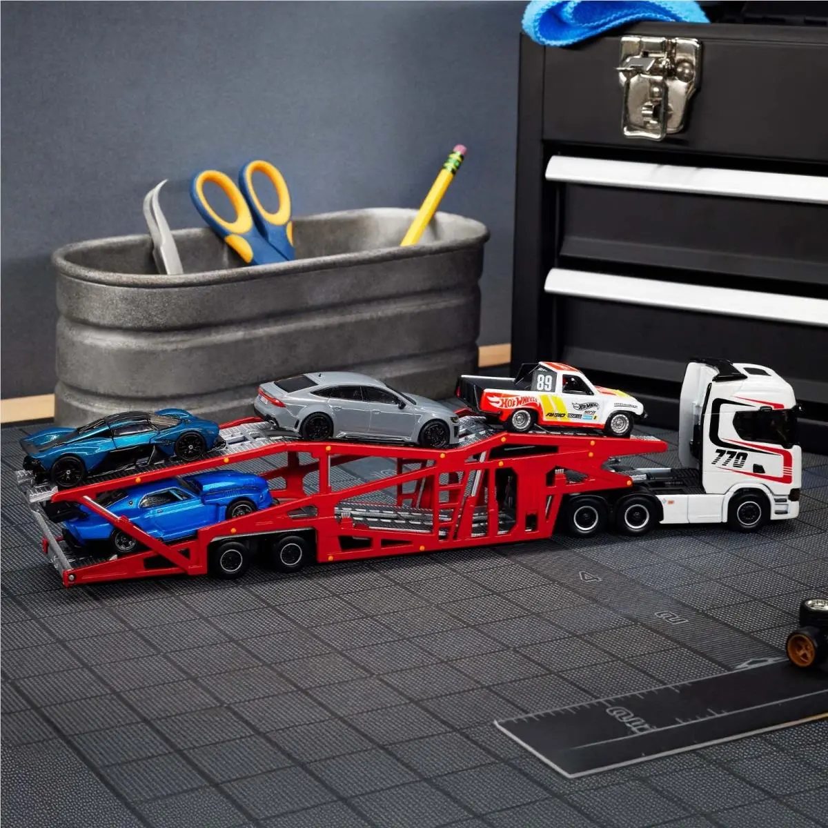 Mattel Creations Hot Wheels Collectors Elite 64 Scania 770 S Transport Hauler