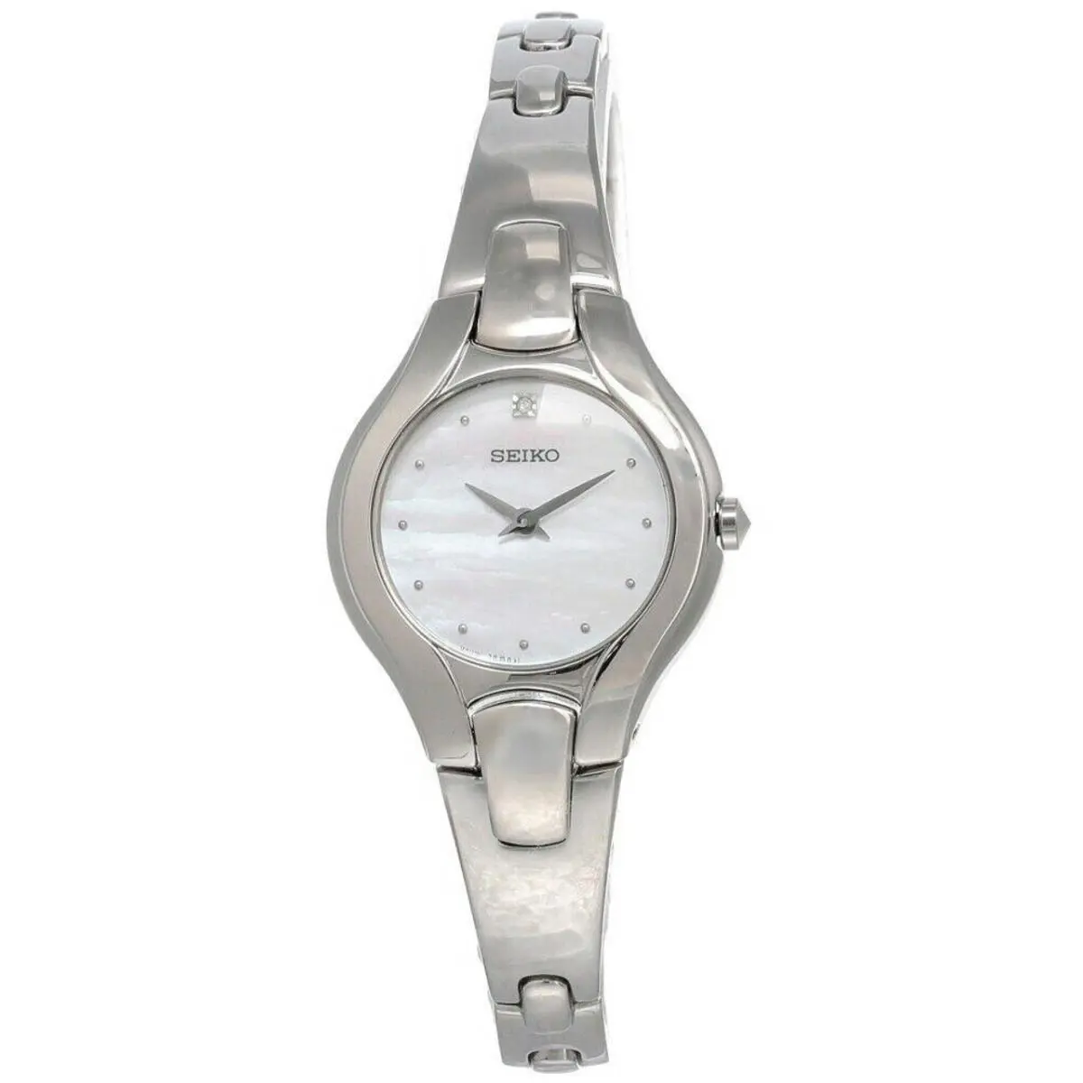 Seiko Mop Dial Silver-tone Stainless Steel Women`s Watch SUJF85