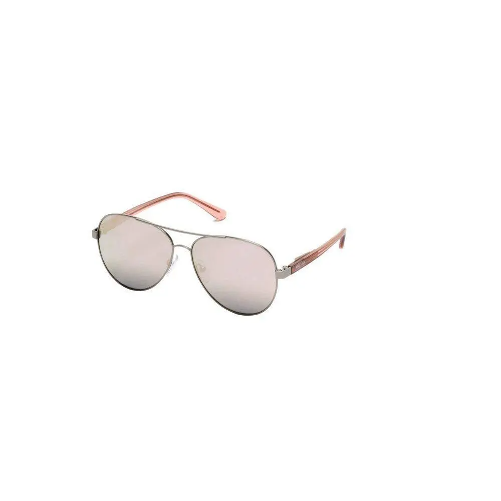 Kenneth Cole KC2793 Pilot Sunglasses Shiny Gunmetal Crystal Pink/bordeaux Mirror