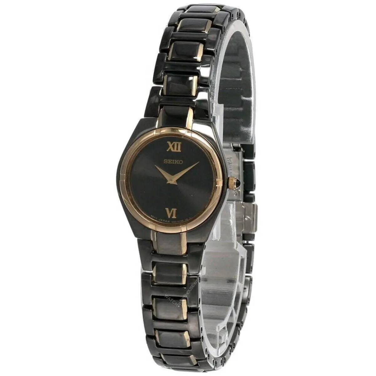 Seiko Black Dial Two-tone SS Women`s Watch SUJE76