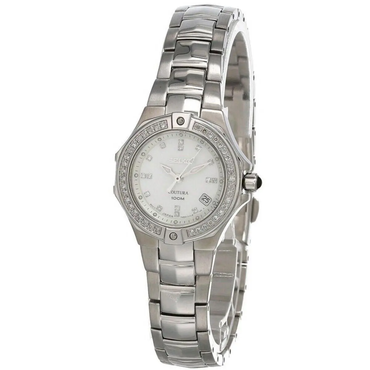 Seiko Mother of Pearl Dial 25MM S-steel Bracelet Women`s Watch SXDA37