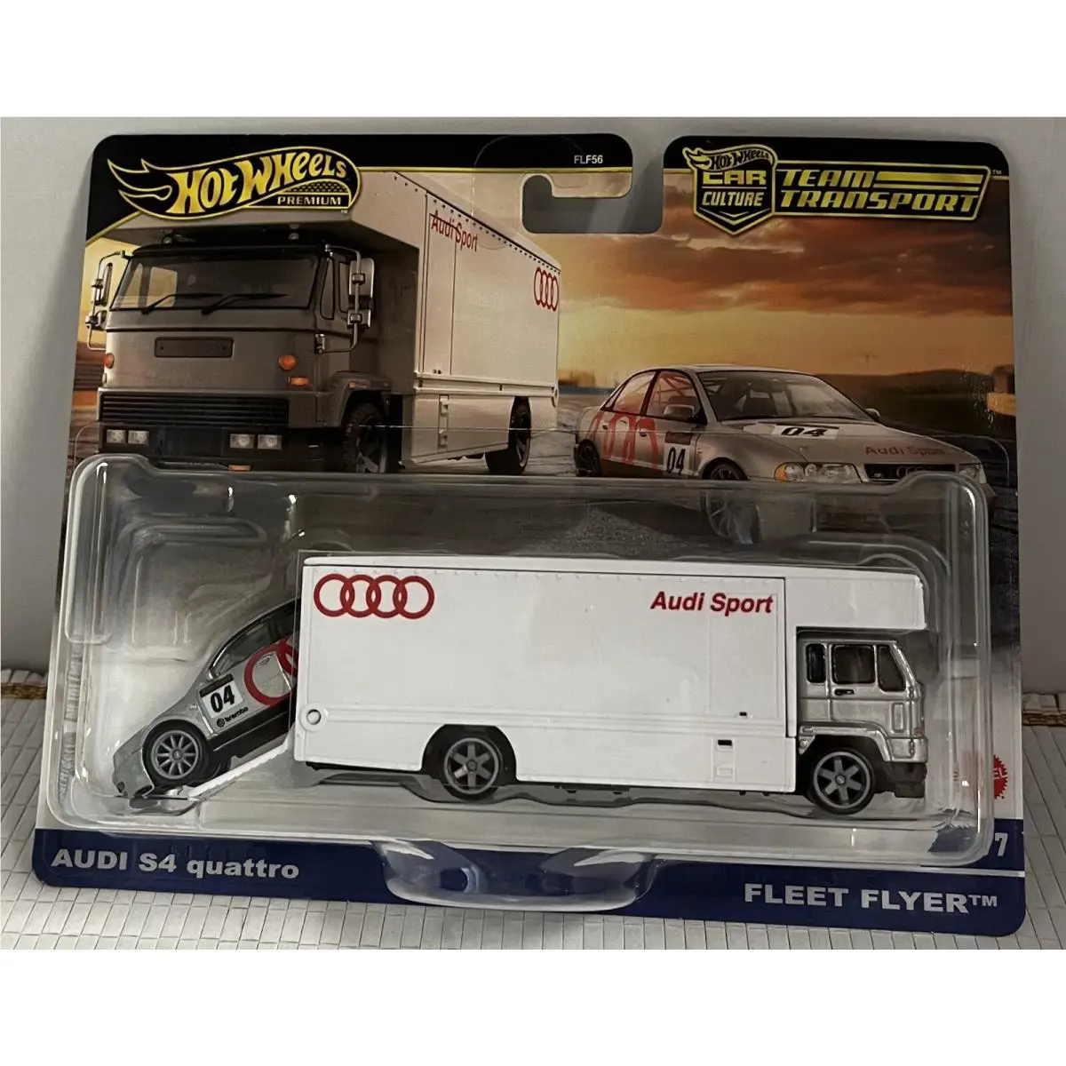 Mattel Hot Wheels Premium Car Culture Audi S4 Quattro Fleet Flyer Transporter