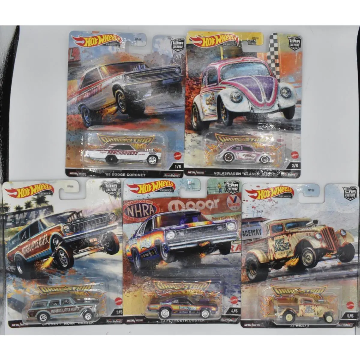 Hot Wheels Premium Drag Strip Demons Car Culture 1:64 Diecast Set Of 5 2022