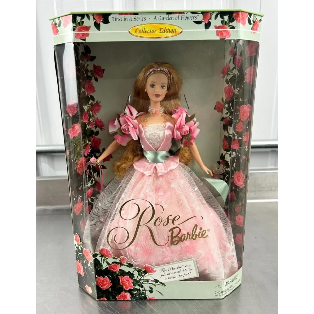 Rose Barbie Doll A Garden of Flowers Collection Mattel 22337 Nrfb