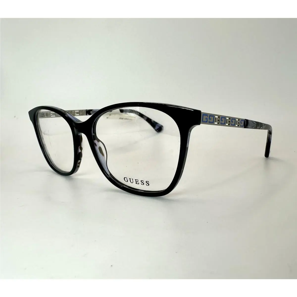 Guess Eyeglasses GU2743 001 Black Blue Silver Tortoise 55-16-145