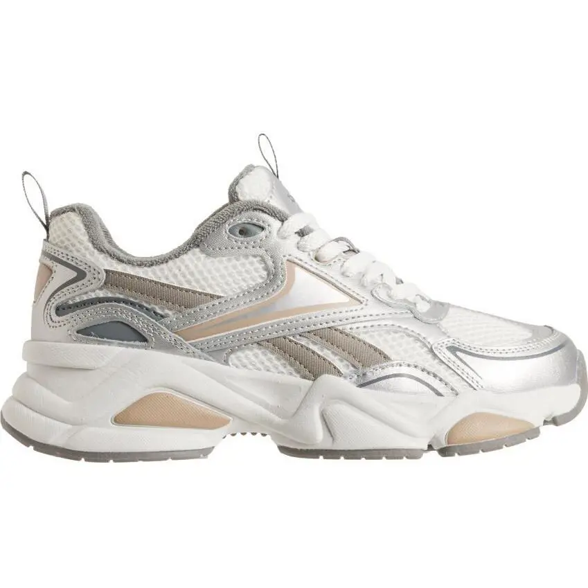 Women`s Reebok Charge Sneakers Leather Lt Grey White Tan - Lt Grey/White/Tan