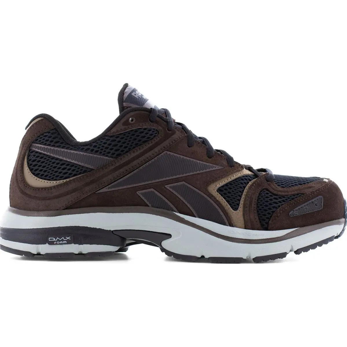 Reebok Premier Road Plus VI Work Men`s Composite Toe Athletic Work Shoe - BROWN BLACK