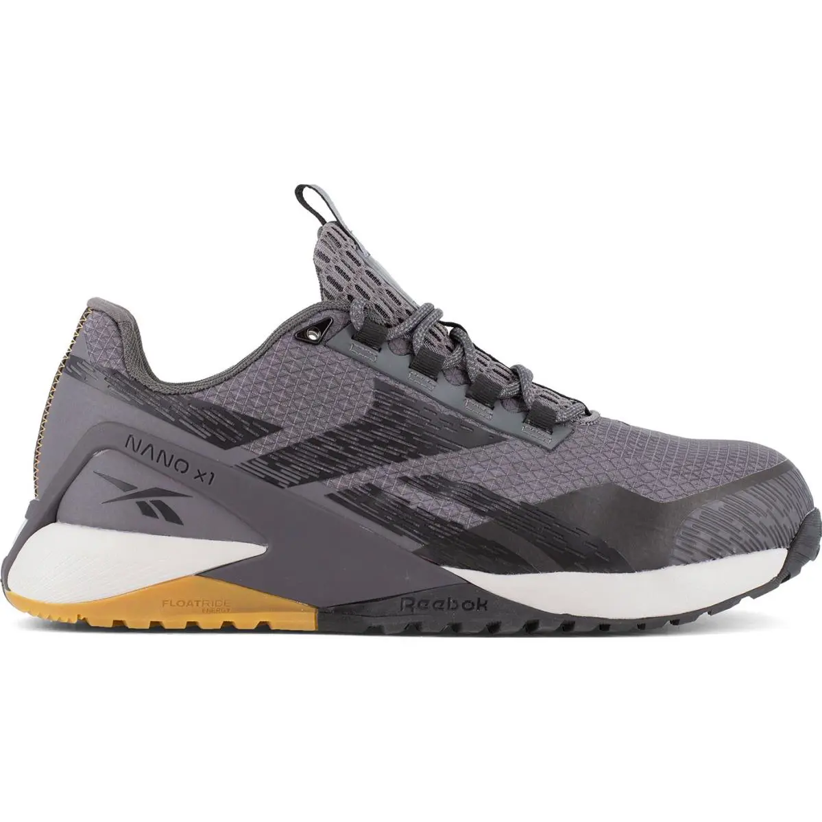 Reebok Nano X1 Adventure Work Men`s Composite Toe Static-dissipative Athletic - FROST GREY BLACK WHITE