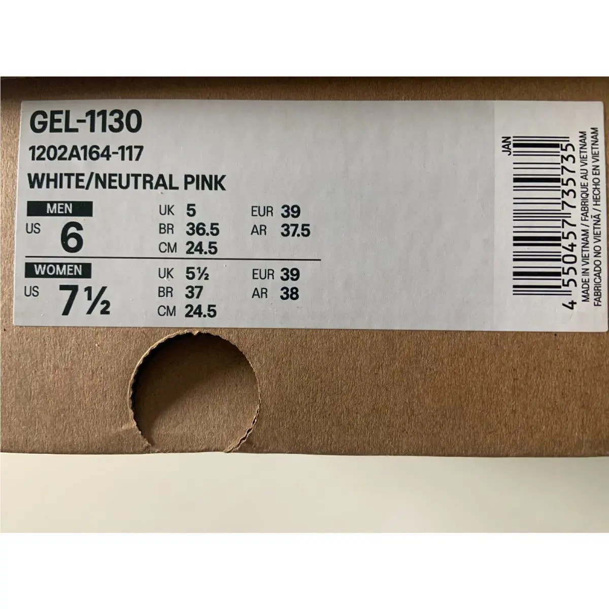 Asics shoes - Whte / Neutral Pink (UPC: 4550457735735) 1