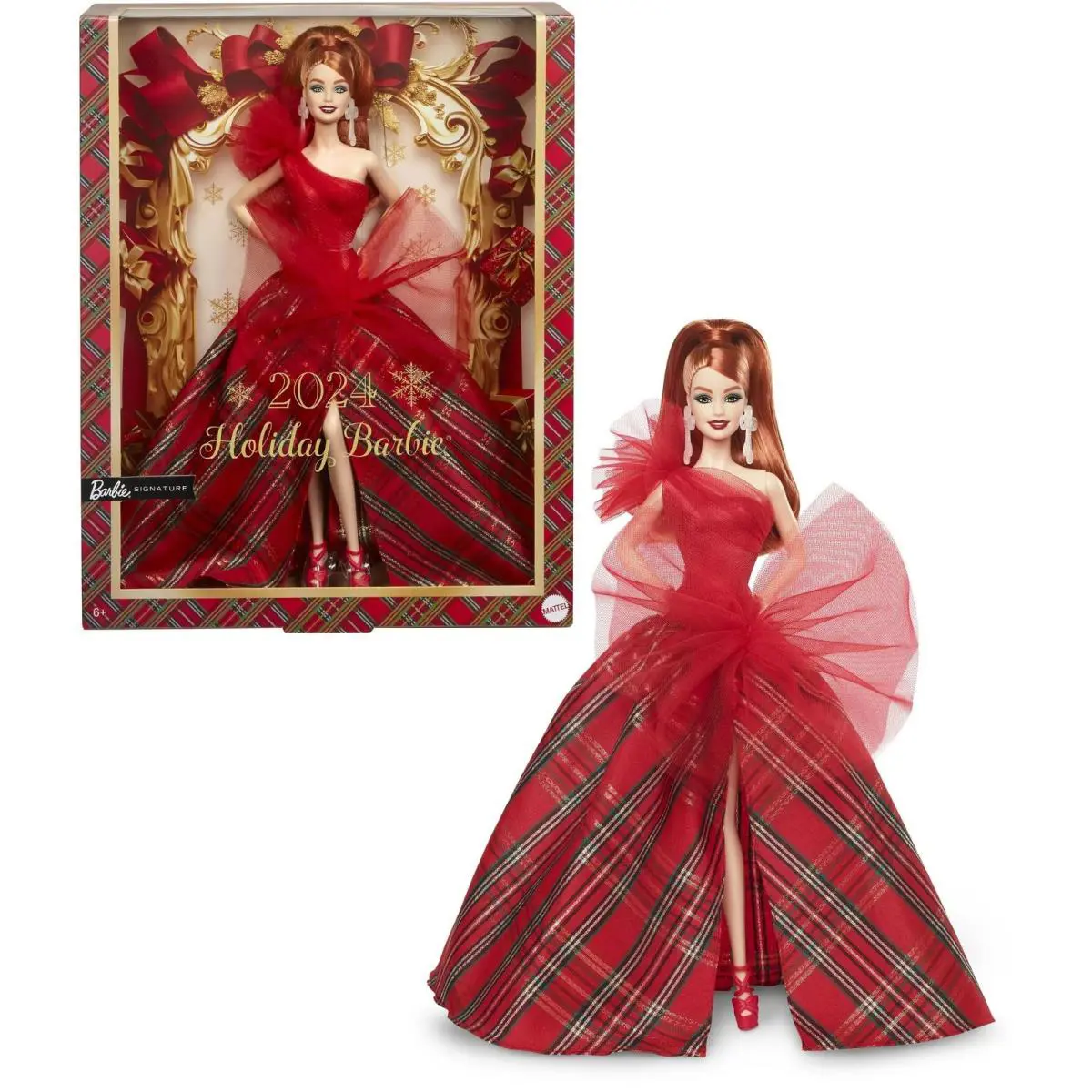 2024 Holiday Barbie Doll Limited Edition Red Gown Collectible Toy Figure