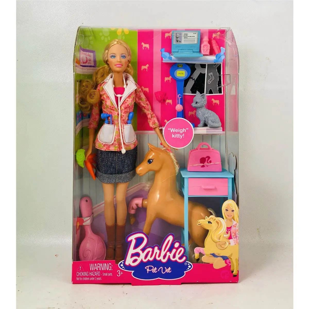 Barbie I Can Be A Pet Vet w/ Horse Cat Accessories 2008 Mattel N8412